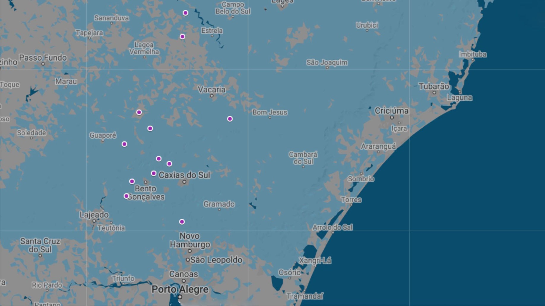 Cidades com Rotas 1 Vez por Semana
